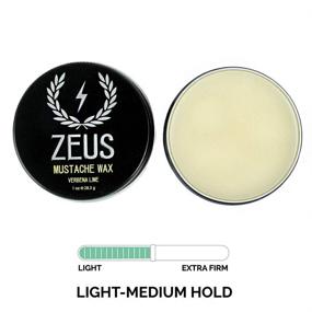 img 2 attached to 🧔 1oz Light Hold Mustache Wax by ZEUS - Natural Shine, Moisturizing, Conditioning - Tame Loose Hairs, Made in USA, Beard Care - (SINGLE)