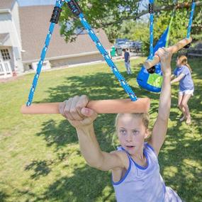 img 3 attached to 🐒 Besthouse 3 Ninja Monkey Bars: Ultimate Outdoor Play Set for Kids and Youth, with Swing Accessory and 250LB Capacity