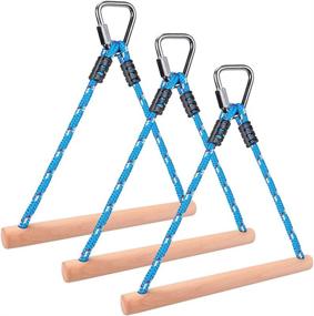 img 4 attached to 🐒 Besthouse 3 Ninja Monkey Bars: Ultimate Outdoor Play Set for Kids and Youth, with Swing Accessory and 250LB Capacity