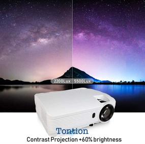 img 3 attached to 📽️ Upgraded 5500 Lux HD Projector by Tontion with Native 720P Display, 179’’ Screen, Long-lasting 50,000 Hour LED, Portable and Compatible with TV Stick, PS4, HDMI, VGA, USB, AV, TF, DVD Player