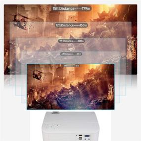 img 2 attached to 📽️ Upgraded 5500 Lux HD Projector by Tontion with Native 720P Display, 179’’ Screen, Long-lasting 50,000 Hour LED, Portable and Compatible with TV Stick, PS4, HDMI, VGA, USB, AV, TF, DVD Player