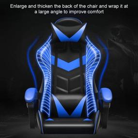 img 3 attached to 🕹️ Sibosen Gaming Chair Office Computer Chair High Back PU Leather Desk Chair Ergonomic Adjustable Reclining Swivel Game Chair with Footrest Lumbar Support Headrest Armrest (Blue)