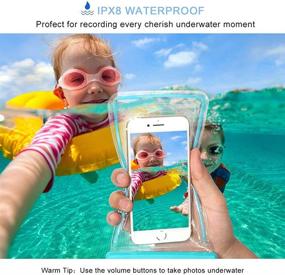 img 3 attached to 📱 Waterproof Phone Case - 3 Pack Universal Phone Bag Pouch Dry Bag for iPhone 12 11 X 8 7 6 Plus Samsung Galaxy s9 S8 S7 - Up to 6.0", Ideal for Swimming and Diving