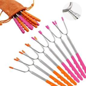 img 4 attached to 🔥 BBQStyle Marshmallow Roasting Sticks: Premium Set of 8 Pack, 45'' Extendable Forks for Hot Dog & Smores - Safe & Healthy Cookware for Camping, Bonfire, Campfire