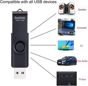 img 3 attached to USB-флэш-накопители с светодиодной подсветкой и вращающимся дизайном - SeeDete 16 ГБ - 5 штук (золотой, черный, зеленый, красный, синий) - внешнее хранилище для резервного копирования данных, флеш-накопитель, USB-накопитель.