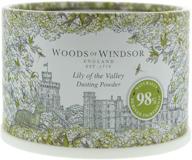 🌸 delicate and elegantly scented: woods of windsor lily of the valley body dusting powder with puff for women logo