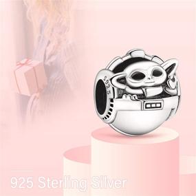 img 2 attached to 👶 Annmors Baby Yoda Charm Jewelry: 925 Sterling Silver Women's Beads Gifts for Bracelets & Necklaces