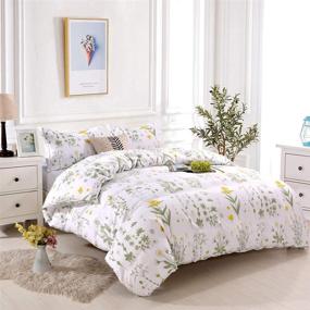 img 4 attached to YMY Lightweight Microfiber Floral Printed Bedding Duvet Cover Set