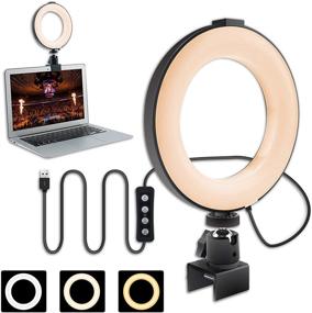 img 4 attached to 📸 Zodight Selfie Ring Light with Clamp Mount: Portable Video Conference Lighting for Computer, Laptop, Makeup, YouTube & TIKTok - 3 Color Modes & 11 Brightness Levels