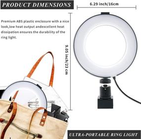 img 1 attached to 📸 Zodight Selfie Ring Light with Clamp Mount: Portable Video Conference Lighting for Computer, Laptop, Makeup, YouTube & TIKTok - 3 Color Modes & 11 Brightness Levels