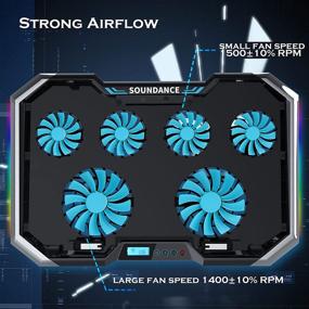 img 3 attached to 🔥 Efficient Laptop Cooling Pad with 6 Silent Fans and RGB Lights – Perfect for 17.3” Gaming Laptops