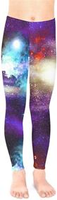 img 2 attached to 🌌 Galaxy Celestial and Night Sky Pattern Long Stretch Leggings for Little &amp; Big Kids (Size 2-16) by PattyCandy