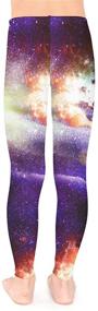 img 1 attached to 🌌 Galaxy Celestial and Night Sky Pattern Long Stretch Leggings for Little &amp; Big Kids (Size 2-16) by PattyCandy