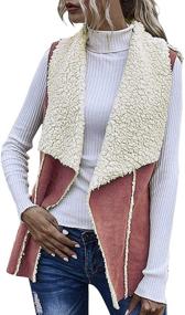 img 4 attached to 🧥 Gafeng Women's Sleeveless Shearling Outerwear Cardigan - Coats, Jackets & Vests