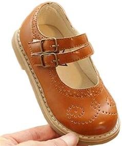 img 3 attached to PPXID Toddler Little Brogues Shoes Black Girls' Shoes for Flats
