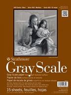 🖌️ optimized for seo: strathmore 400 series gray scale pad with assorted tints, 12"x18" glue bound, 15 sheets logo