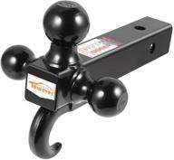 🚚 towever 84181 class 3/4 trailer hitch tri ball mount with hook (black, hollow shank) - perfect for pickup truck tow hitch receiver logo
