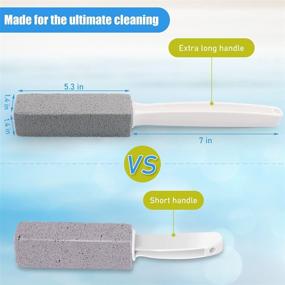 img 3 attached to 🚽 Pumice Toilet Bowl Cleaning Stone with Extra Long Handle - Coideal 3 Pack: Ultimate Cleaning Tool for BBQ Grills, Tiles, Tile Grout, and Swimming Pools (Gray)