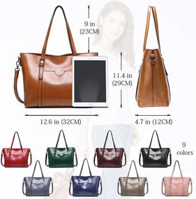 img 2 attached to Pahajim Leather Shoulder Satchel Handbags & Wallets for Women's Fashion Satchels