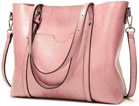 img 4 attached to Pahajim Leather Shoulder Satchel Handbags & Wallets for Women's Fashion Satchels