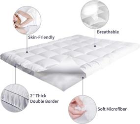 img 3 attached to Highest Comfort Level: King Mattress Topper - 2” Extra Thick Quilted Pillowtop with Deep Pocket. Enjoy Supreme Softness and Optimal Support!