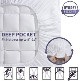 img 1 attached to Highest Comfort Level: King Mattress Topper - 2” Extra Thick Quilted Pillowtop with Deep Pocket. Enjoy Supreme Softness and Optimal Support!