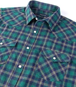 img 3 attached to Men's Regular Sleeve Flannel Button-Up Shirts - Clothing