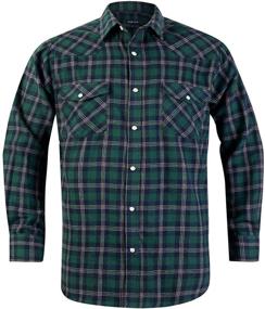 img 4 attached to Men's Regular Sleeve Flannel Button-Up Shirts - Clothing