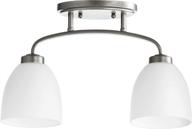 quorum international reyes 2-light flushmount - classic nickel - sleek and stylish sink light - 3260-2-64 логотип