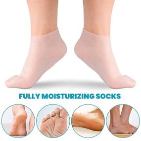 img 2 attached to 🧦 RMISODO 2 Pairs Silicone Gel Moisturizing Socks – Effective Foot Care Tool for Dry Cracked Skin