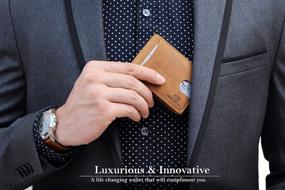 img 3 attached to 👔 Genuine Leather Minimalist Wallets for Men - Top Must-Have Accessory