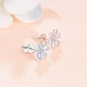 img 2 attached to Daisy Earrings: 925 Sterling Silver Studs for Women & Girls, Hypoallergenic Flower Earrings with Cubic Zirconia