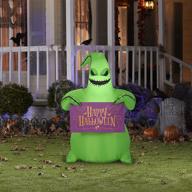 👻 gemmy 3.5ft airblown inflatable oogie boogie: spook up your halloween with a happy halloween banner! логотип