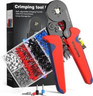 wire crimper tool kit with 1200pcs brass wire connectors - adjustable ratchet crimping tool for 0.25-10mm² wire awg 23-7 - ergonomic handle ferrule crimper tool logo