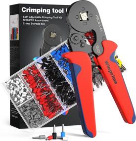 img 4 attached to Wire Crimper Tool Kit with 1200PCS Brass Wire Connectors - Adjustable Ratchet Crimping Tool for 0.25-10mm² Wire AWG 23-7 - Ergonomic Handle Ferrule Crimper Tool