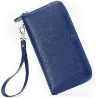 👜 genuine leather womens wristlet handbags & wallets with enhanced blocking logo