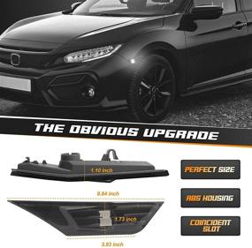 img 3 attached to 🚘 HERCOO Smoke Front LED Side Marker Light Bumper Cover Lens with T10 Light Bulbs - Compatible with Honda Civic 10th Generation (2016-2021) Coupe Hatchback