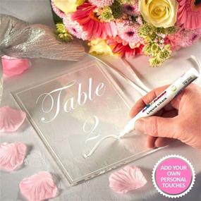 img 1 attached to 🎨 10 Sets of Acrylic Table Numbers & Signs with Stands + Calligraphy Pen | Ideal Acrylic Table Numbers for Weddings | Versatile Acrylic Signs and Calligraphy Solutions | Premium Acrylic Sheets and Blanks