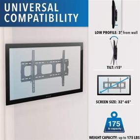 img 2 attached to 📺 Mount-It! Tilting TV Wall Mount Bracket - Samsung Sony Vizio LG Panasonic TCL Element - 32-65 Inch TVs - VESA Compatible - Premium Tilt - 175 Lbs Capacity