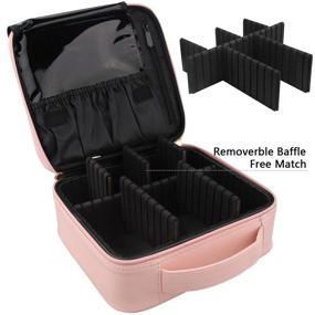 img 2 attached to Relavel Travel Makeup Train Case - Portable Cosmetic Organizer Bag with Adjustable Dividers, Ideal for Cosmetics, Makeup Brushes, Toiletry & Jewelry - 10.3 inches (Pink)
