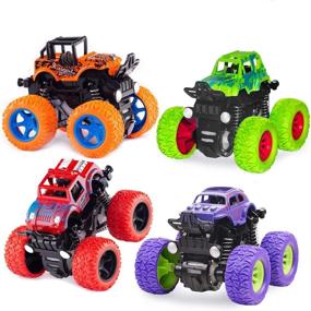 img 4 attached to Shockproof Textured Friction Monster Vehicles