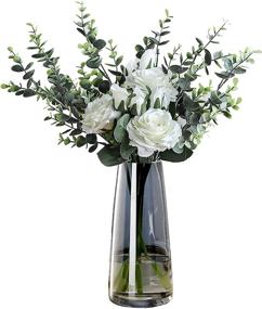 img 4 attached to 🏢 Transparent Crystal Grey Glass Vase for Modern Home and Office Decor - Ins Irised Glass Vase