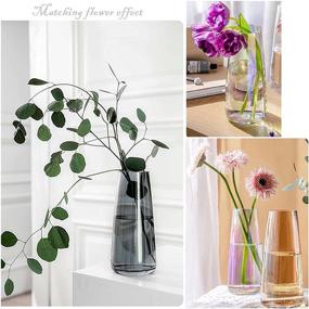 img 1 attached to 🏢 Transparent Crystal Grey Glass Vase for Modern Home and Office Decor - Ins Irised Glass Vase