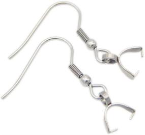 img 1 attached to 📿 50PCS Stainless Steel Earring Hooks with Clips - Perfect for DIY Jewelry Making and Crafts