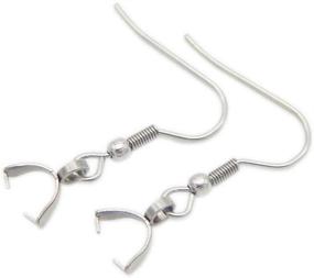 img 2 attached to 📿 50PCS Stainless Steel Earring Hooks with Clips - Perfect for DIY Jewelry Making and Crafts