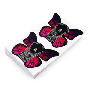 img 2 attached to 🦋 KADS 100pcs Big Size Butterfly-shaped Self Adhesive Gel Nail Extension Forms for Acrylic Nail Tips - 1 Roll