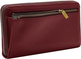 img 2 attached to 💼 Кошелек-сумка из кожи Fossil Women's Liza - с застежкой на молнии и выдвижной запястной ремешком