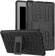 чехол boskin для планшета kindle fire 7, выпущенного в 2017 году, 7-го поколения, с подставкой, надежный чехол [не подходит для 9-го поколения, выпущенного в 2019 году] (черный) логотип