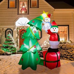img 2 attached to 🎄 HOLLO STAR 5.8FT Christmas Inflatable Yard Decor - Lighted Tree with Gift Bag Snowman - Outdoor/Indoor Holiday Decorations with LED Lights