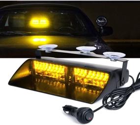 img 4 attached to Xprite Amber Yellow 16 LED High Intensity Emergency Hazard Warning Strobe Lights 🚨 with Suction Cups for Law Enforcement Vehicles Truck Interior Roof Windshield Dash Deck Flashing Light